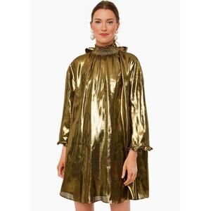 TUCKERNUCK RHODE Priya Gold Metallic Dress NWT Size S/XS